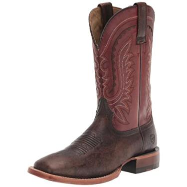 Imagem de ARIAT Bota masculina Maple and Barn Parada Tek couro ocidental bico quadrado largo - 10040325, Vermelho de bordo/celeiro, 9.5 Big Kid