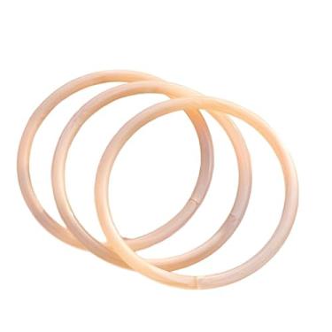 Imagem de Fuqimanman2020 3 peças de resina acrílica círculo acetato placa pulseira pulseira colorida geométrica pulseira pulseira pulseira para mulheres joias, Medium, Acrílico, Sem Pedra Preciosa