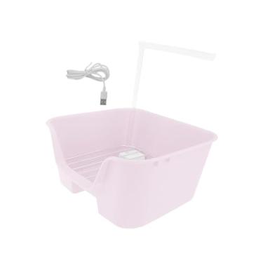 Imagem de Generic Banheira automática para pássaros, brinquedo elétrico para banho de animais de estimação, bacia de banho para pássaros, chuveiro para papagaios, Rosa