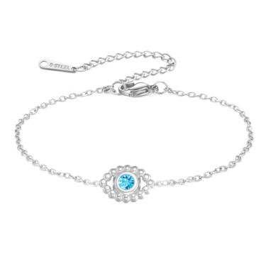 Imagem de LIKGREAT Pulseira de olho turco com olho azul turquesa com aço inoxidável turquesa joia de amuleto de proteção turca com zircônia para mulheres, Medium, Aço inoxidável, Sem Pedra Preciosa