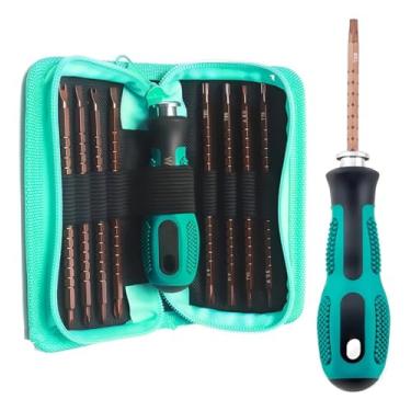 Imagem de Conjunto de Chaves de Fenda Combinadas 17 em 1 em Aço de Liga S2 – Kit de Precisão Magnético Profissional para Manutenção e Reparo