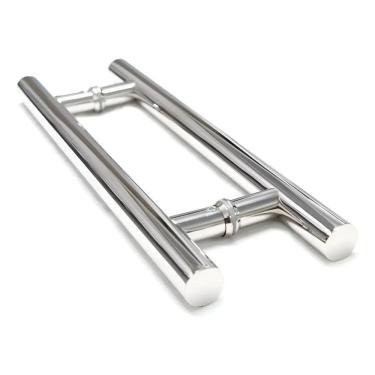 Imagem de Puxador Redondo Inox 45Cm Porta Portão Social Vidro / Ferro