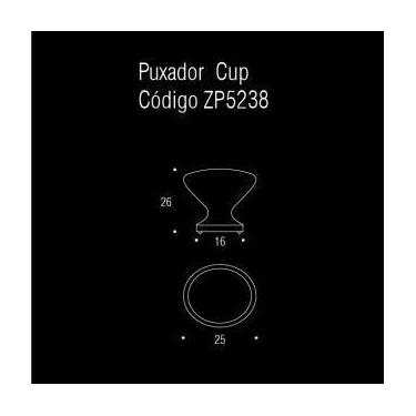 Imagem de Puxador cup ponto niquel escovado com verniz zp5238.916. - ZEN DESIGN
