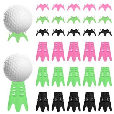 Imagem de 30 peças de camisetas de golfe de plástico, 15 camisetas de simulador de golfe altas e 15 curtas, camisetas de golfe para prática interna e externa para atletas amantes de golfe iniciantes (preto