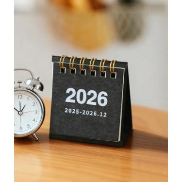 Imagem de Mini calendário de mesa 2025-2026, calendário de mesa pequeno para o ano acadêmico de outubro de 2025 a dezembro de 2026 para escritório em casa
