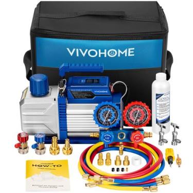 Imagem de Bomba de vácuo HVAC VIVOHOME 110V 1/4 HP 3.5CFM com coletor AC