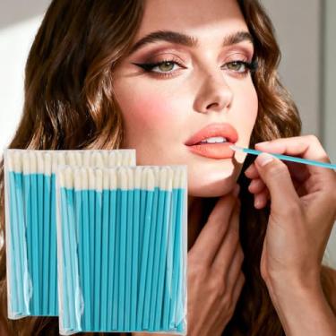 Imagem de 100 pincéis labiais, pincéis descartáveis para lábios, aplicadores de brilho labial, aplicadores de bastão de brilho labial, kits de ferramentas de maquiagem perfeitos