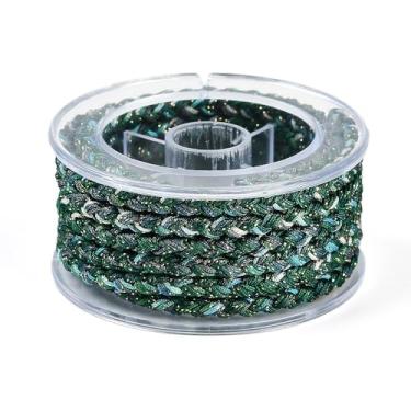 Imagem de 1 rolo de fio de nylon trançado de 12 camadas 5 mm material de fio de nylon redondo colorido cordão trançado para colar faça você mesmo, pulseira, joias, artesanato feito à mão, 2,19 a 3,28 m (2 a 3 m