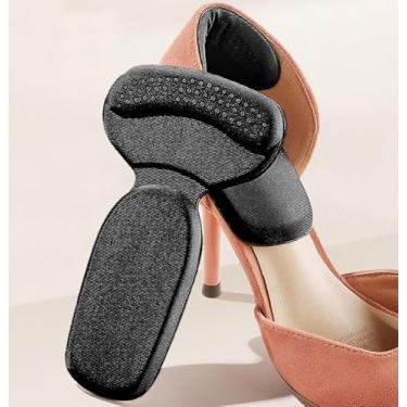 Imagem de Adesivos de salto meia palmilha para mulheres, almofada de salto alto para as costas, protetor de dor, palmilha acolchoada, Preto, 2