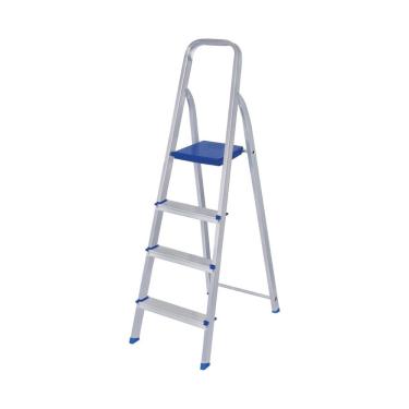 Imagem de Escada De Alumínio 4 Degraus Tesoura Capacidade 120 kg Mor