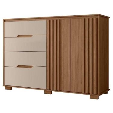 Imagem de Comoda Texas 4 Gavetas 2 Portas 147 Cm Carvalho Fendi Moval - MOVAL MO