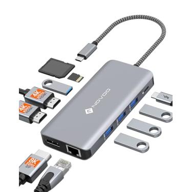 Imagem de Docking Station Dual Monitor 4K@60Hz, Triple Display USB C Hub with Dual HDMI 4K@60Hz DP Multiport Adapter 4USB Ethernet SD/TF 100W PD Dongle Data for M1/M2 MacBook Pro/Air Dell HP Lenovo ASUS Surface