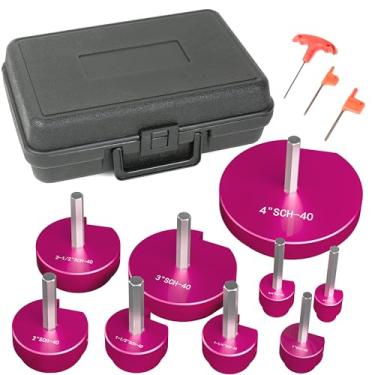 Imagem de Kit de alargador de tubos de plástico CPVC ABS para 9 peças, tamanho 1/5.1 cm, 3/10.2 cm, 2.5 cm, 1-1/10.2 cm, 1-1/5.1 cm, 5.1 cm, 2-1/5.1 cm, 7.6 cm, 10.2 cm, para brocas padrão de 1/5.1 cm (9 cm) )