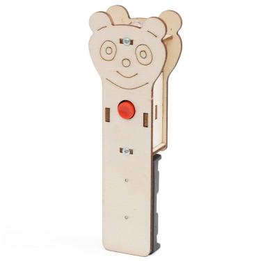 Imagem de Kit científico: lanterna DIY de madeira com luz LED para crianças