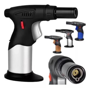 Imagem de Macarico Recarregavel Mini Ultra Chama Acendedor Automatico Culinario Gourmet Regulavel Multiuso Solda Cozinha Artesanat