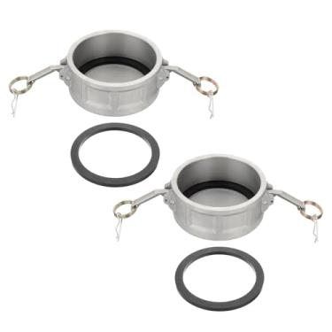 Imagem de PATIKIL Encaixe de alumínio de 10 cm e ranhura, 2 peças de plugue de poeira Part-DC Adaptador macho fêmea NPT rosca Cam Lock Fitting Quick Disconnect Acoplamento Cam Lock Adaptador de mangueira, prata