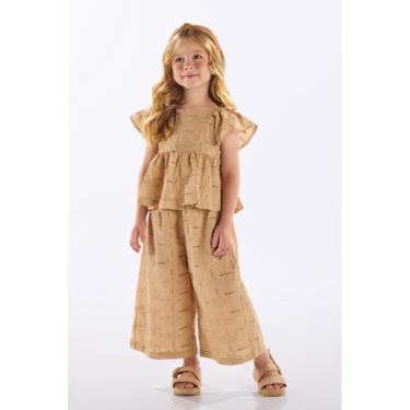 Imagem de Conjunto Blusa e Calça Infantil Up Baby, Bege, 6