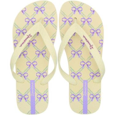 Imagem de Chinelo De Dedo Ipanema Happy Laços Feminino, 36, Creme