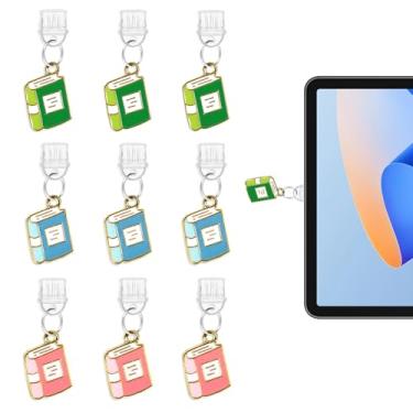 Imagem de Binxus 9 plugues antipoeira para livros fofos compatíveis com Kindle com porta de carregamento tipo C para acessórios de telefone (3 cores)