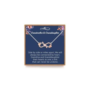 Imagem de IEFLIFE Colar de presente para mulheres – Corrente de prata esterlina 925 banhada a ouro rosa 14K Infinito Presentes para mãe filha, presentes de aniversário para avó, neta e irmã, Zircônia cúbica