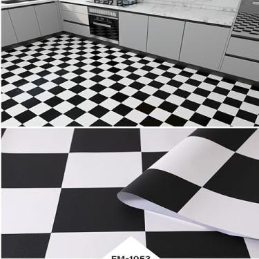 Imagem de Piso Vinilico Autocolante, Adesivo para Piso, Vinilico Autocolante 10mx61cm Proprio para Chão Quarto, Cozinha, Sala, Banheiro(P2 Xadrez)