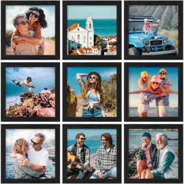 Imagem de Conjunto de 9 porta-retratos Vittanly para fotos 8x8 ou 4x4