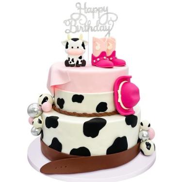 Imagem de Decorações de bolo Tarocynn Cowgirl Theme Party Pink 20 unidades