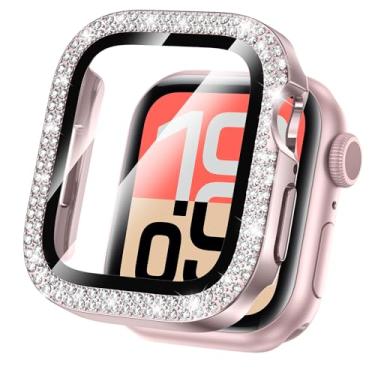 Imagem de Goton Capa Bling de 40 mm compatível com Apple Watch Series 6 5 4, SE 3/2/1 para mulheres, capa facial com strass de diamante brilhante para iWatch 40 mm acessórios