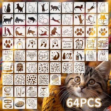 Imagem de Estênceis para pintura, pequenos estêncis reutilizáveis de 7,6 cm para artesanato, ornamento, molde de tinta, estêncil, para cartão de parede, placas de madeira, porta-copos para decoração de casa