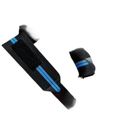 Imagem de Munhequeira Pulso de Suporte, Academia e Musculação - Proteção Contra Lesões no Punho(Preto C/Azul)