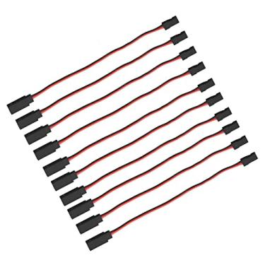 Imagem de KIMISS Cabos de Extensão Servo de 3 Pinos, 10 Peças para Carros Modelo - Linha de Conexão de Núcleo de Latão para Drivers Servo Futaba e Jr (200mm macho para fêmea)