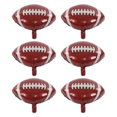 Imagem de 6 Pçs Balões de Futebol, Super Bowl Lviii Seguro Não Tóxico Reutilizável Tamanho Grande Amplamente Utilizado Festa Globos Futebol Estilo Folha de Alumínio