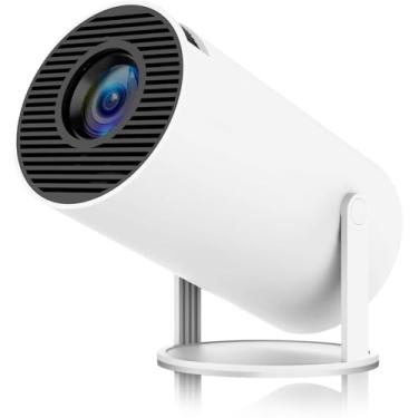 Imagem de ENUOSUMA Mini projetor, suporta projetor portátil 4K 1080p com banda dupla WIFI6 5G sem fio 5.2 Bluetooth Android 11, 160 lúmens ANSI, rotação de 180°, correção trapezoidal automática, tela 001 de