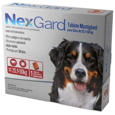 Imagem de Nexgard cães 25,1kg a 50kg 1 tablete para pet cachorro