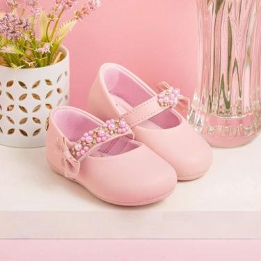 Imagem de Sapatilha Bebê Menina Festa Batizado Com Pérolas - PINOKIO CALÇADOS, R