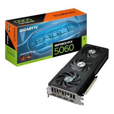 Imagem de GIGABYTE Placa gráfica GeForce RTX 5060 Eagle MAX OC 8G - 8 GB GDDR7, 128 bits, PCI-E 5.0, 2550 MHz Core Clock, 3 x DisplayPort, 1 x HDMI, NVIDIA DLSS 4, GV-N5060EAGLEMAX OC-8GD 1.0