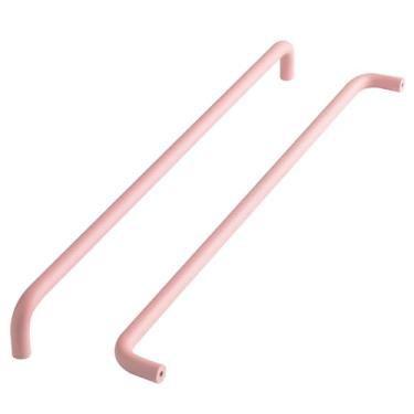 Imagem de funifiti Pacote com 5 puxadores longos rosa para porta de guarda-roupa armário de banheiro infantil puxador de 12,6 polegadas (320 mm) alça estendida central com orifício (5, rosa, 12,6 polegadas (320