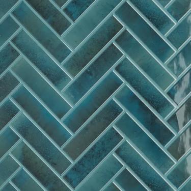 Imagem de VaryPaper 10 folhas de espinha de peixe azul para cozinha banheiro azulejo autoadesivo Chevron Back Splash Stick em azulejos à prova d'água removível adesivo vinil Backsplash 30,5 x 30,5 cm