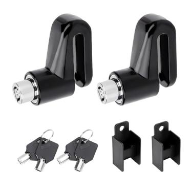 Imagem de MUQIDA 2 peças de trava de freio a disco de motocicleta, bloqueio de freio de roda de segurança à prova d'água antifurto com chaves, cadeado de disco de segurança resistente para motocicletas