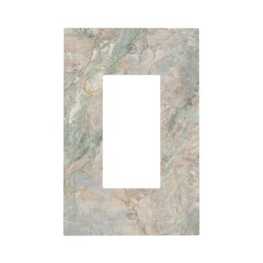 Imagem de DBWGUO Capas decorativas modernas turquesa rosa mármore grão 1 gangue interruptor de luz interruptor de luz única decora capas de interruptor de luz placa de parede placa frontal para quarto, cozinha