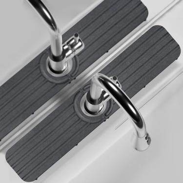 Imagem de Tapete de torneira para pia de cozinha - torneira de 50 x 10 cm protetor contra respingos para balcão de banheiro, tapete de diatomita absorvente, bandeja de pia de pedra de secagem rápida, evita o
