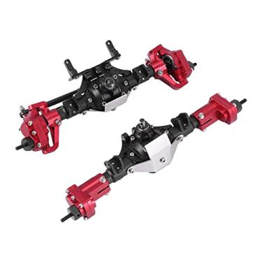 Imagem de Eixo portal dianteiro e traseiro do carro 1/10 para SCX10 I SCX10, preto e vermelho