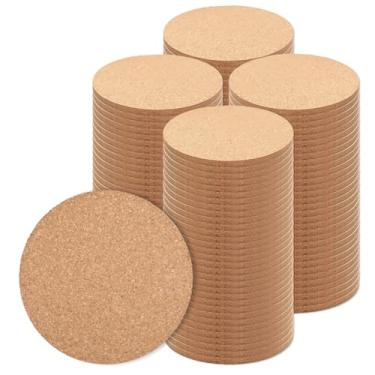 Imagem de LECEHIVO 320 peças de porta-copos de cortiça a granel porta-copos de cortiça absorvente de 10 cm DIY trivets em branco para pratos, taça de vinho, cozinha, escritório, bar doméstico