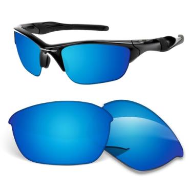 Imagem de Lentes de substituição de 1,5 mm compatíveis com óculos de sol Oakley Half Jacket 63 mm, resistente a arranhões e impactos - Azul gelo polarizado