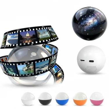 Imagem de Lâmpada 2026 Memory Orb 6,9 cm – Bola de cristal de vídeo personalizada, upload de fotos e vídeos sem fio, presente de LED recarregável para casais, família e Natal (branca)
