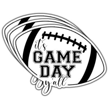Imagem de (3 peças) Adesivo It's Game Day Y'All adesivo engraçado futebol vinil impermeável para jogadores, fãs, mães – presente de humor de dia de jogo para livros, laptops, telefone, garrafas de água, copo