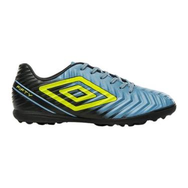 Imagem de Chuteira Umbro Fifty V Society Masculina Azul Preto Limão, Allure, Pre