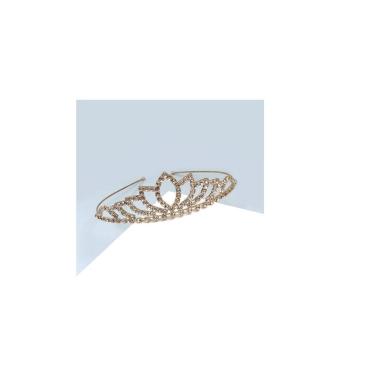 Imagem de Coroa Tiara Noiva Daminha Debutantes Casamento Dourada Stras