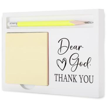 Imagem de Porta-notas Dear God Thank You, organizador de mesa religioso inspirador, presente para professor, enfermeira, amigo, colega de trabalho, médicos, igreja, segurança, decoração de mesa de escritório