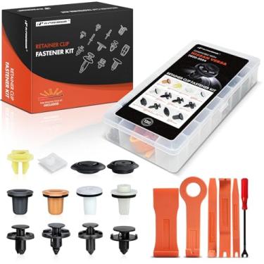 Imagem de A-Premium Kit de clipes de retenção de carro 120 peças (12 tipos) compatível com Nissan Versa 2020-2024, para-choque dianteiro, forro de para-choque, capô, tampa da porta, pino de pressão automático